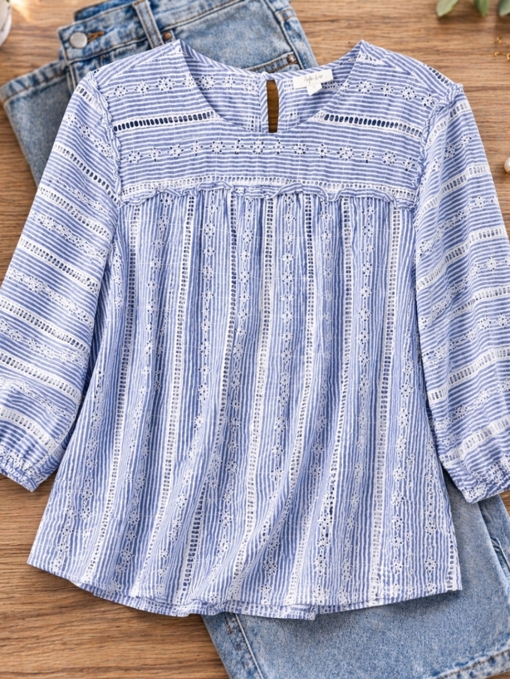 easy everyday striped top | Style & Co | size L